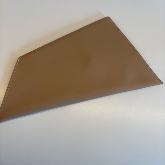 Vice Versa || Thunder Leather Clutch Asymmetrical Bag Made in Greece Taupe Tan